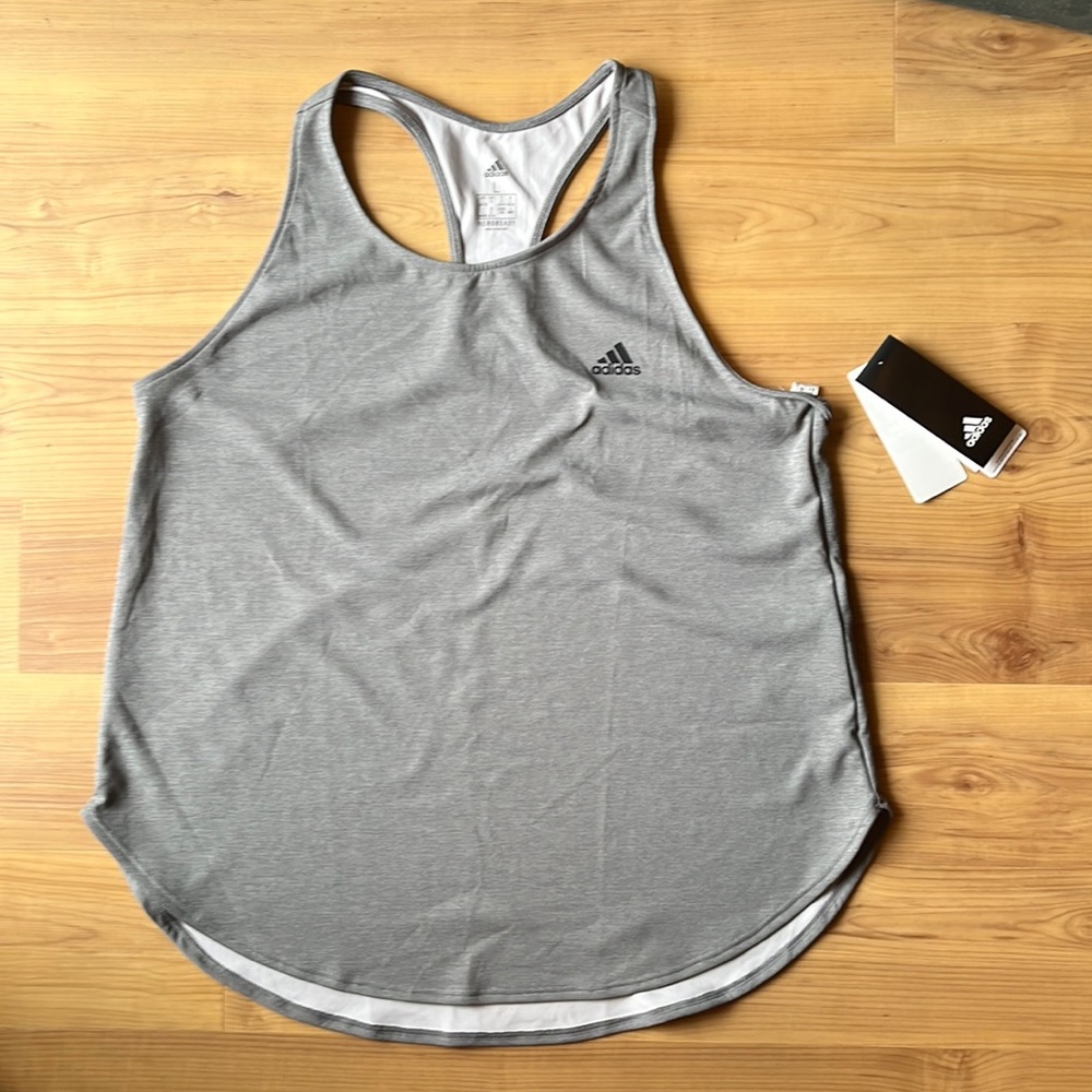 Adidas training tank top. Size large. Light Gray. New!